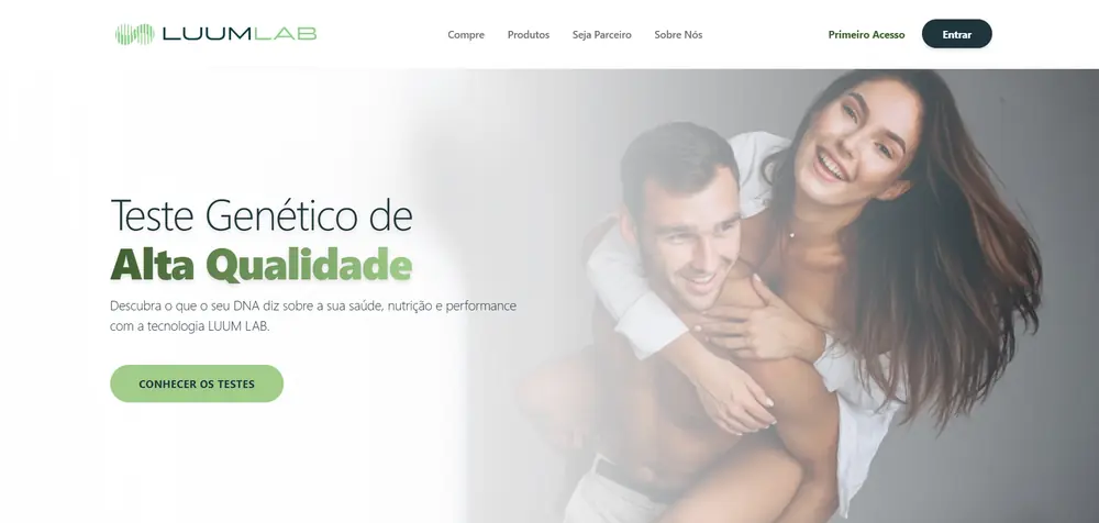 Print da loja virtual da Luum Lab, teste genético