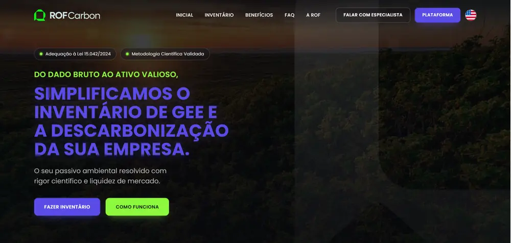 Print do site institucional da ROF Carbon